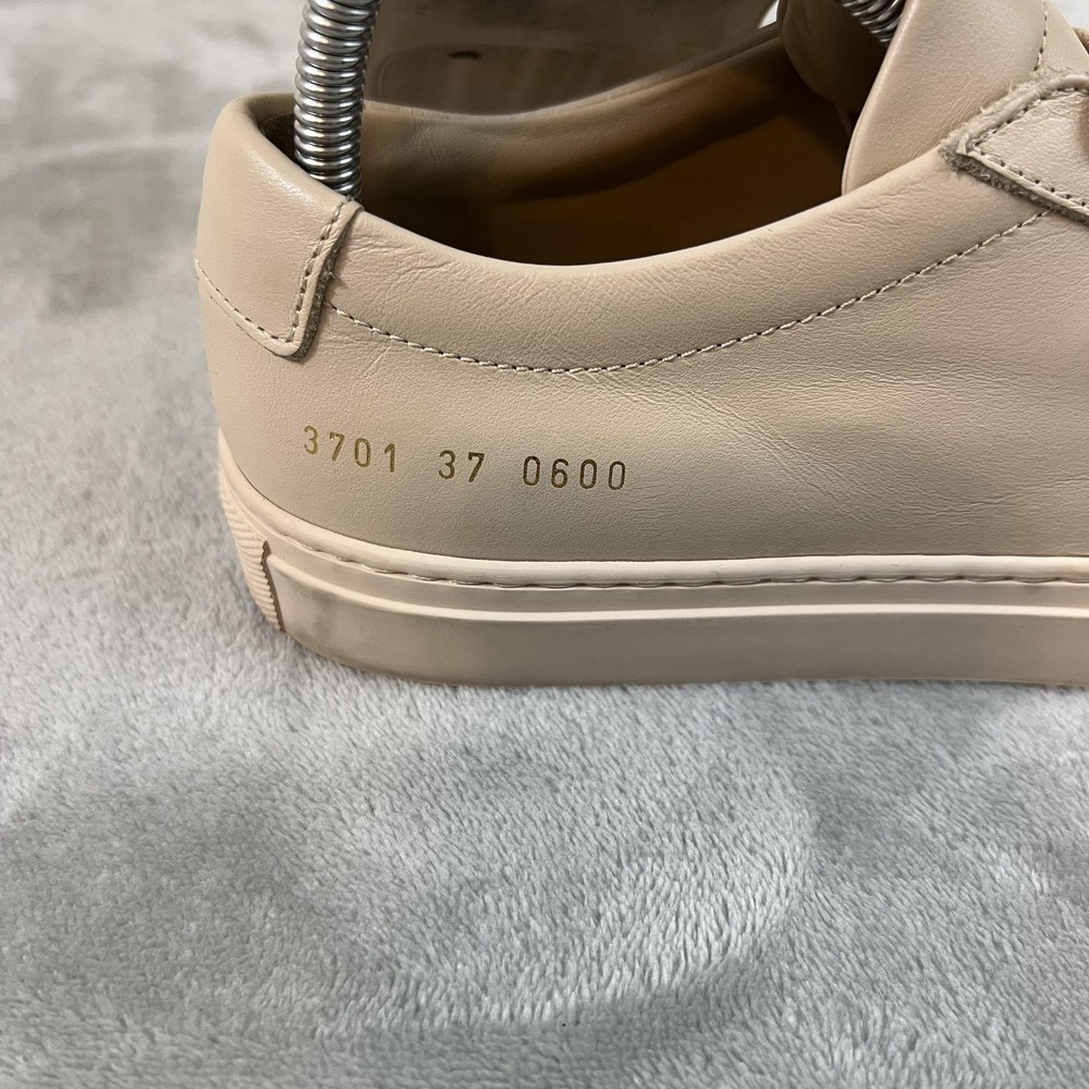Common Projects Achilles Low Shoes Womens Size 7 Beige Leather Sneakers Italy - Picture 6 of 16